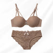 Luxury Floral Lace Lingerie Set – Elegant Padded Underwire Bra & Matching Scalloped Lace Panty with Rhinestone Accents-HARBOR