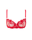 Marseille Embroidered Sheer Bra Red