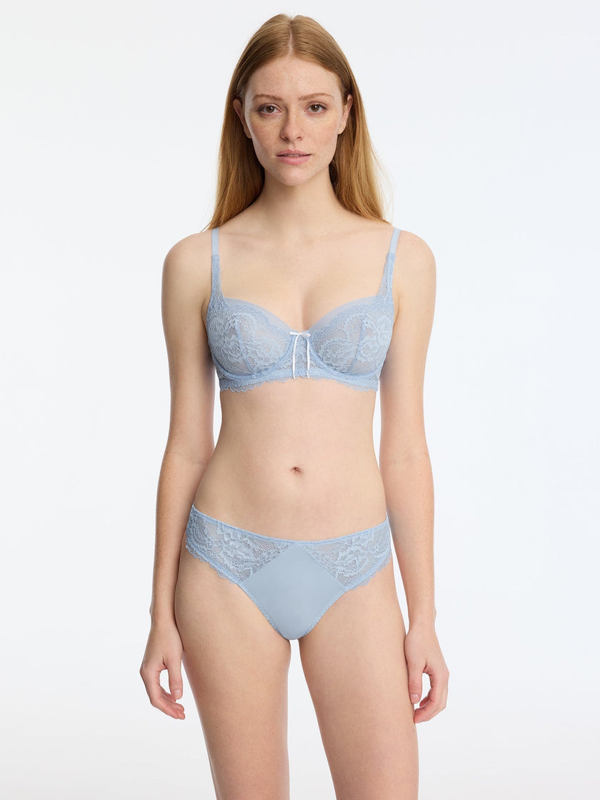 Minx Lace Balconette Bra - Blue Moon