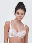 Minx Lace Balconette Bra - White/Nylon