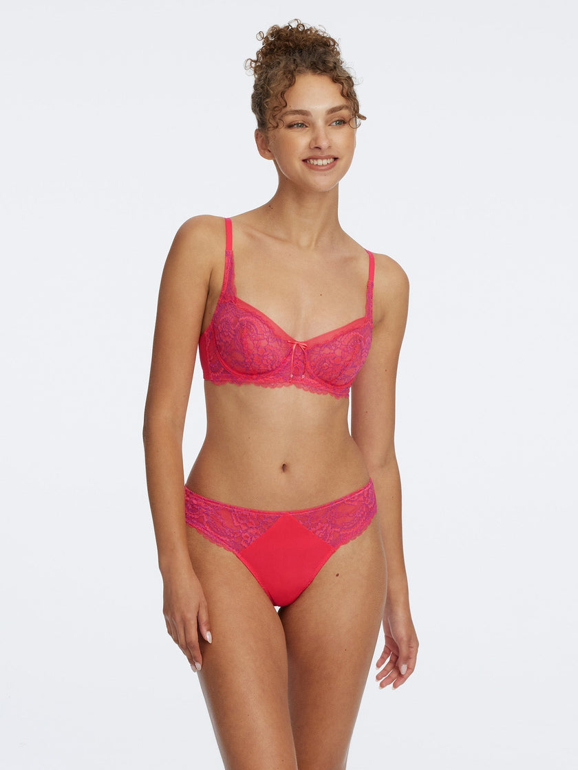 Minx Lace Balconette Bra - Passion Fruit/Rose Violet