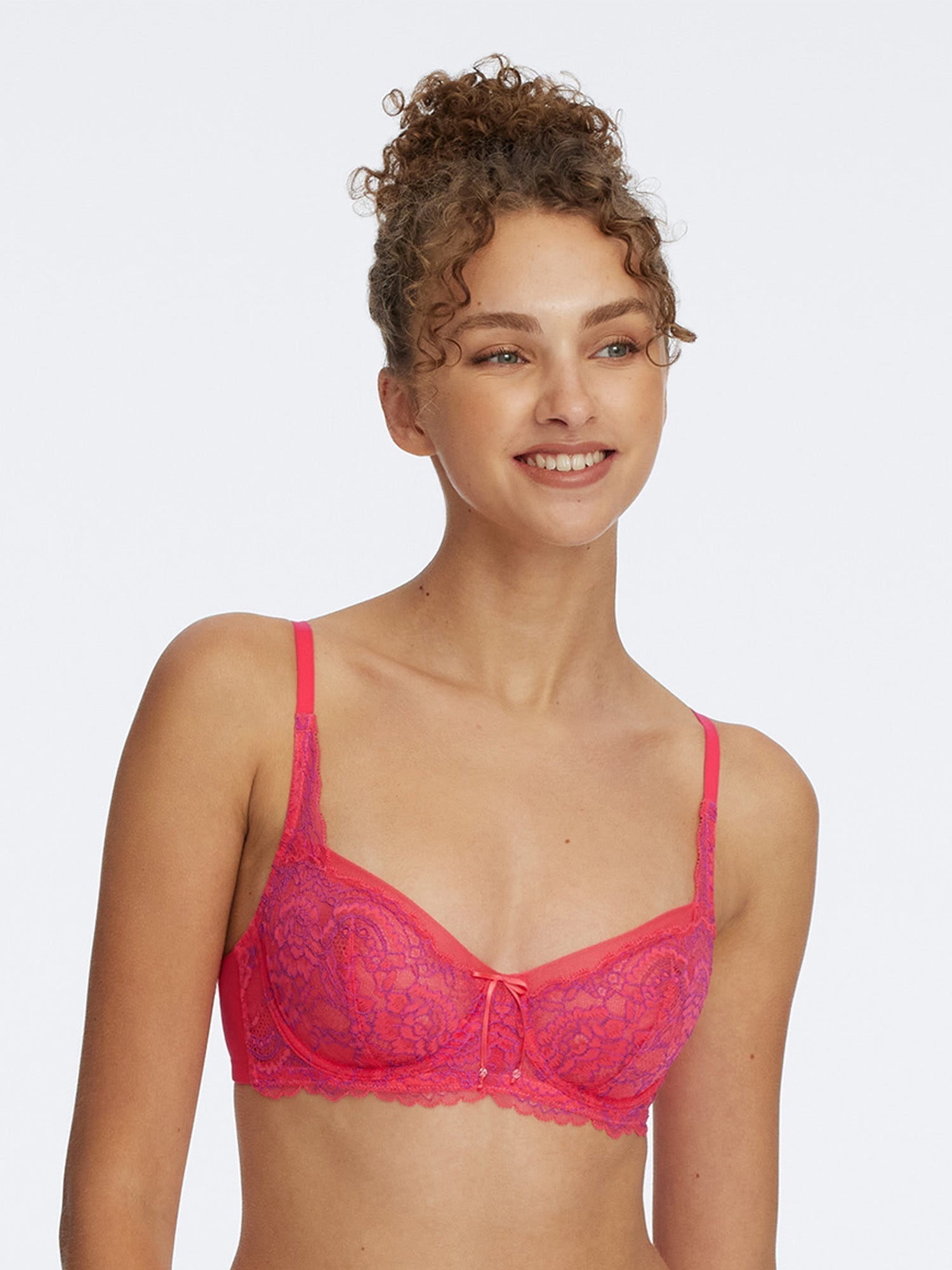 Minx Lace Balconette Bra - Passion Fruit/Rose Violet