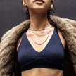 Women's organic cotton bralette in navy blue