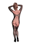 S127 Fishnet Gartered Catsuit
