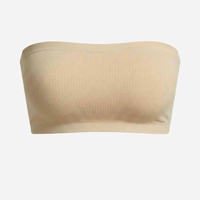 Seamless Strapless Bra – Free Size-black-biege