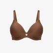 Single Padded Cotton Bra – Padded, Underwired Support with Charm Detail-brown