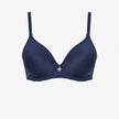 Single Padded Cotton Bra – Padded, Underwired Support with Charm Detail-navy