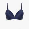 Single Padded Cotton Bra – Padded, Underwired Support with Charm Detail-navy