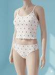 The Strawberry Bliss Set | Ribbed Soft-Stretch Lingerie in White ✨