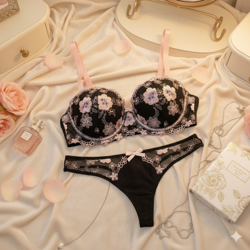 Lace Lingerie Set – Embroidered Bra & Panty | Lingeress