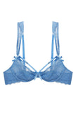 Fallon Lace Plunge Bra - Cornflower Blue