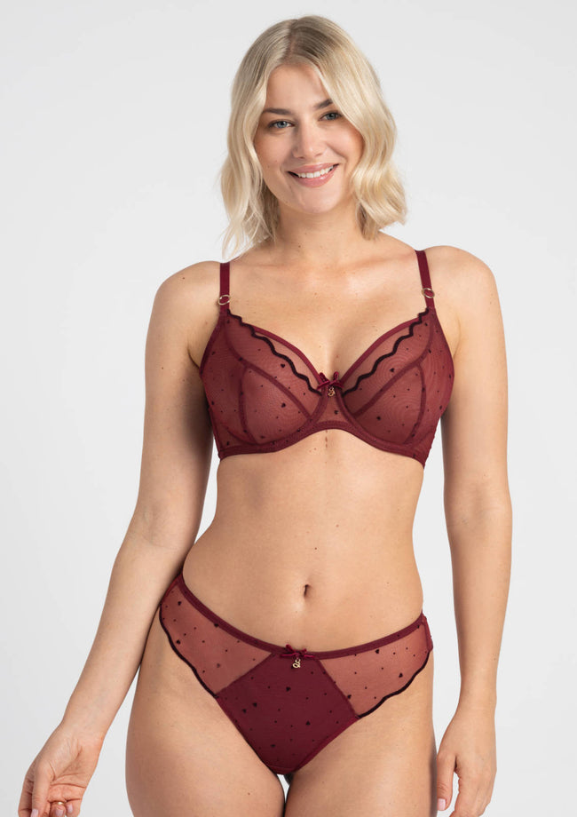 Melania Balconette Bra - Cabernet
