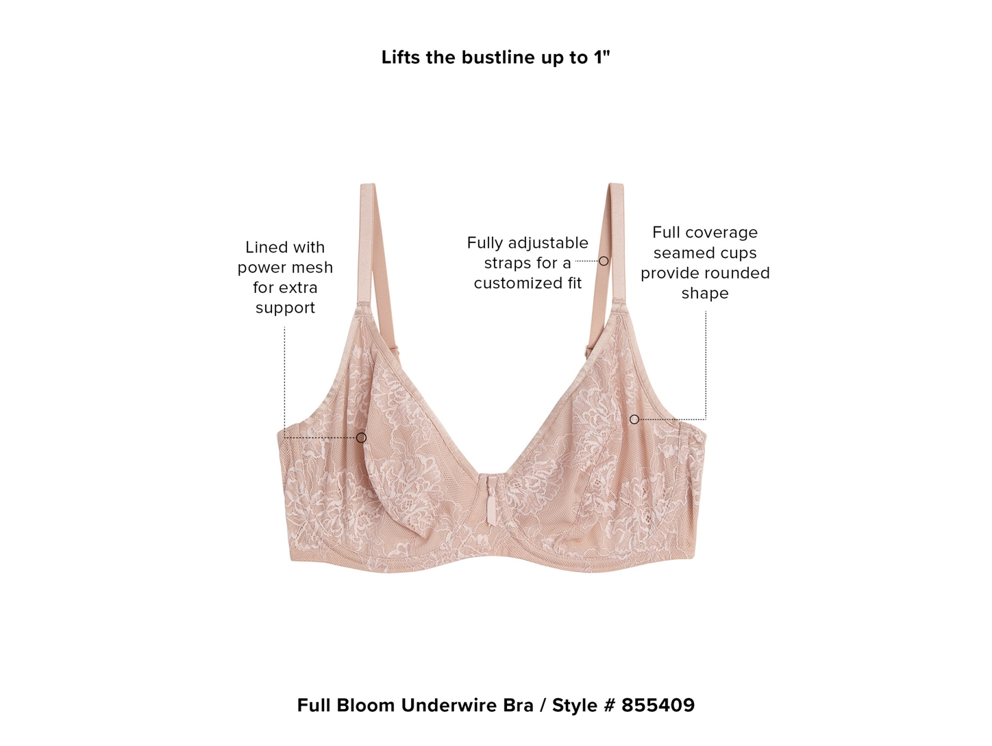 Full Bloom Underwire Bra - Black