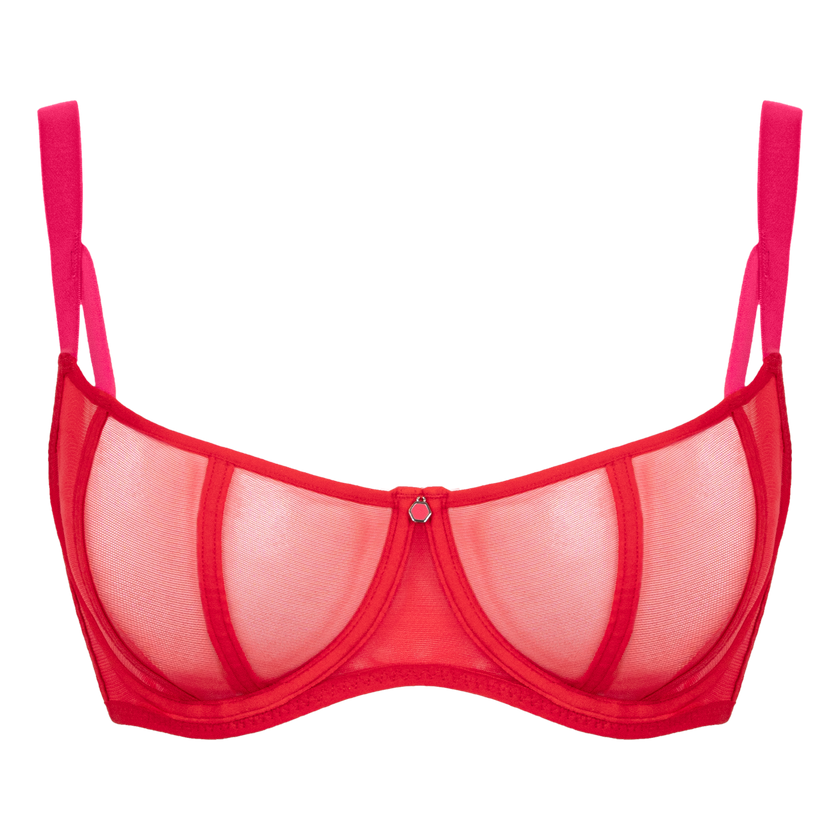 Elementary Balcony Bra - Red/Pink