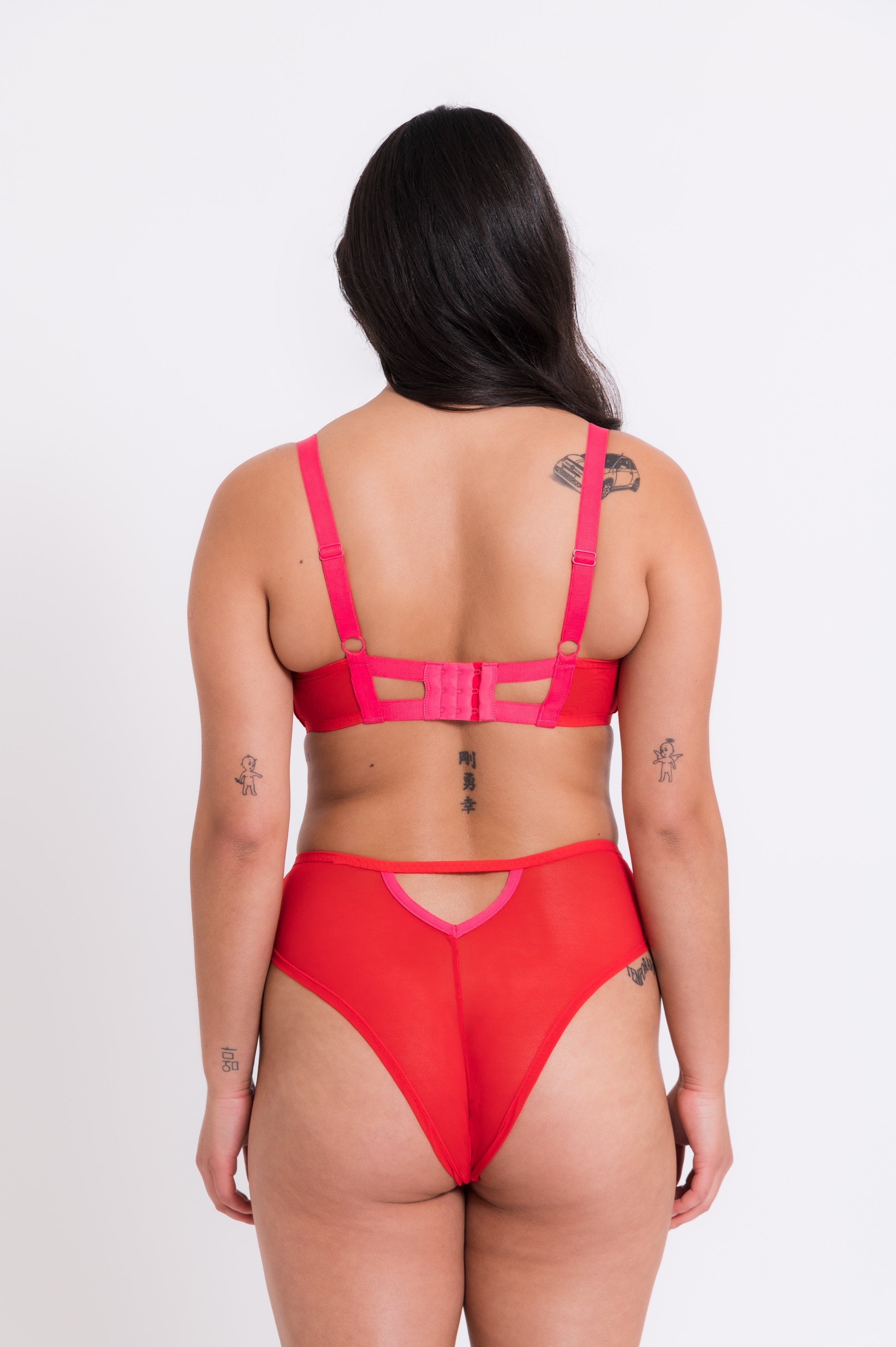 Elementary Balcony Bra - Red/Pink
