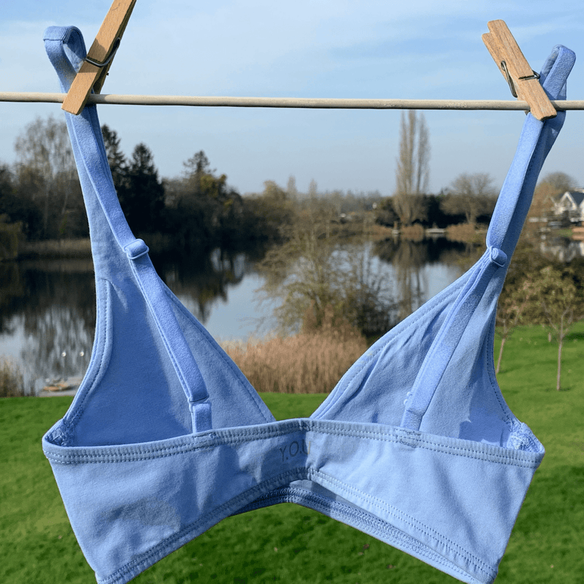 Girls' organic cotton bralette - light blue