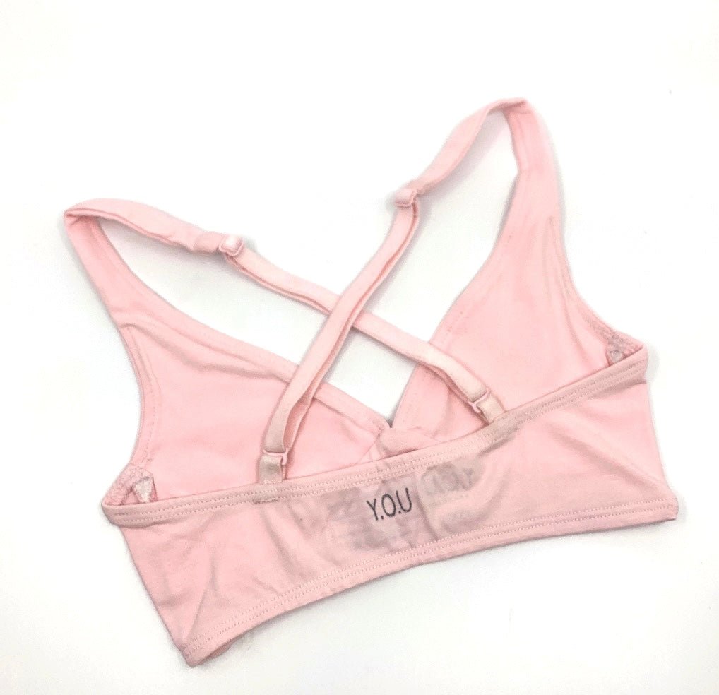 Girls' organic cotton bralette - light pink