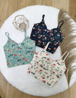 Flourish Beautiful Bloom Light Padded Adjustable Strap Cami Top 8632