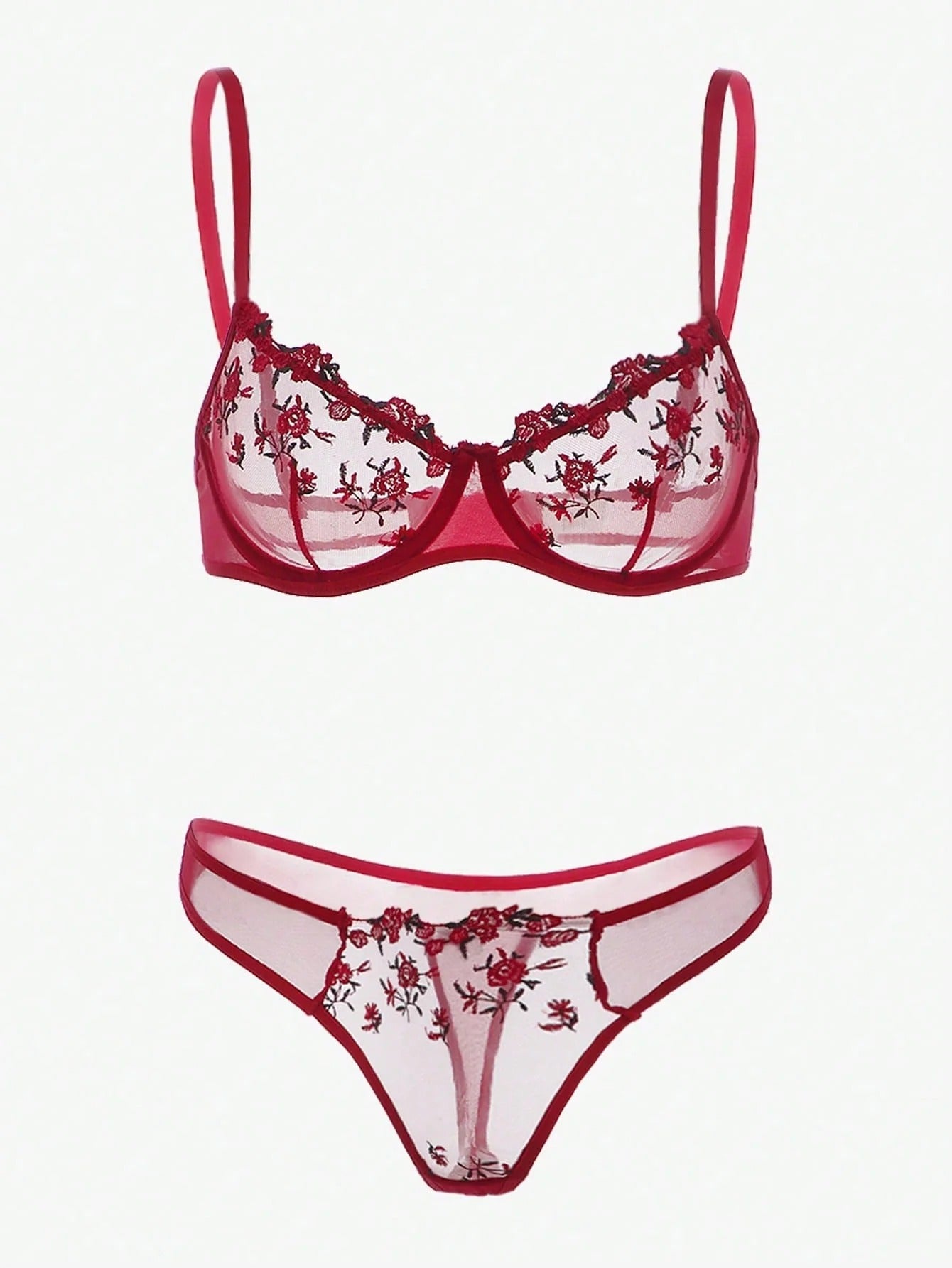 Lace Lingerie Set – Embroidered Bra & Panty