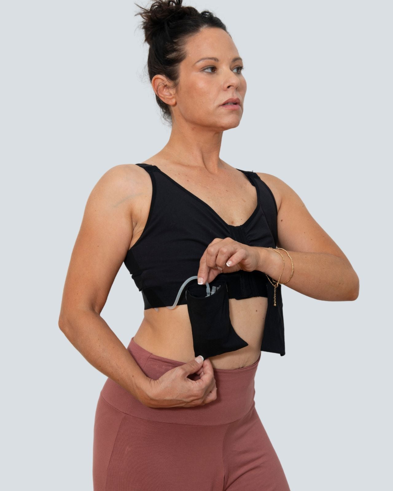 Front Closure Post Surgical Bra - Black