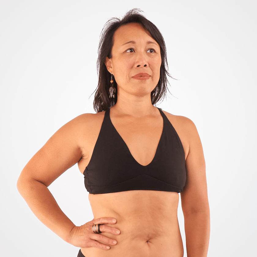 Women's organic cotton bralette in black