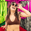 Women's organic cotton bralette in chestnut (mid nude)