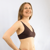 Women's organic cotton bralette in cocoa (dark nude)