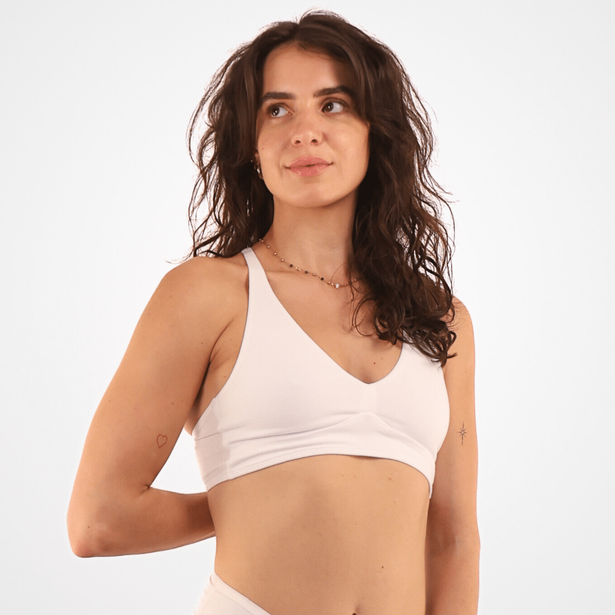 Women’s organic cotton bralette in white