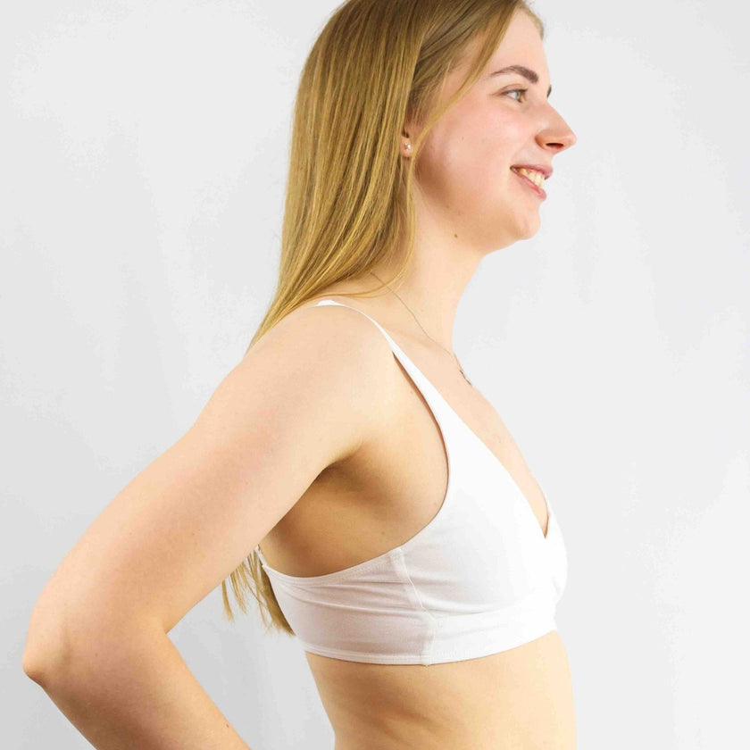 Women’s organic cotton bralette in white